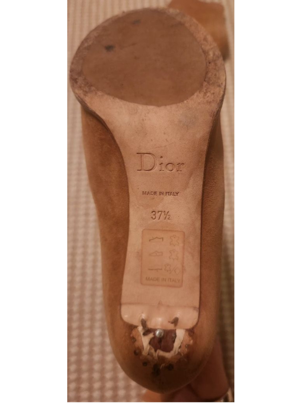 Women's Dior Brown Suede Ankle Boots with Gold Logo - Size 7.5 *Read Description - Picture 3 of 9